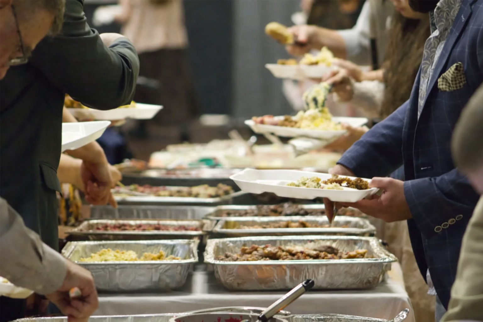 Wednesday Night Dinner serving line